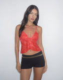 Image of Cojira Mesh Butterfly Top in Tonal Paisley Red