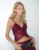 Image of Cojira Butterfly Top in Sequin Burgundy