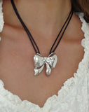 Image of Colette Cord Big Bow Necklace by Gemini Jewels