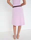 Image of Laudine Midi Skirt in Lavender with Bitter Chocolate Lace