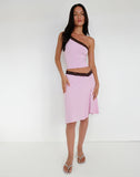 Image of Laudine Midi Skirt in Lavender with Bitter Chocolate Lace