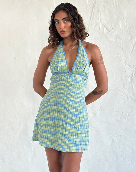 LAVISHA MIDI DRESS GREEN CHECK