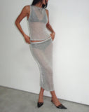 Image of Esra Midi Skirt in Silver Chain