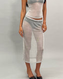 Image of Esra Midi Skirt in Silver Chain