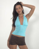 Image of Cosimo Halterneck Top in Aqua