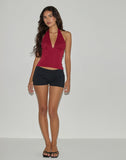 Image of Cosimo Halterneck Top in Lace Red