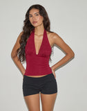 Image of Cosimo Halterneck Top in Lace Red