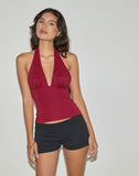 Image of Cosimo Halterneck Top in Lace Red