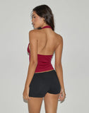 Image of Cosimo Halterneck Top in Lace Red