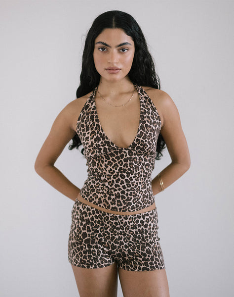 image of Eunia Short in Rar Leopard Sandstorm