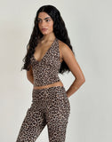 Image of Cosimo Halterneck Top in Rar Leopard Sandstorm