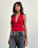 Image of Cosimo Halterneck Top in Red