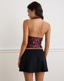 Image of Cosio Halter Top in Mix Sequin Red