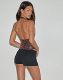 Image of Cosio Halterneck Top in Mixed Sequin Brown