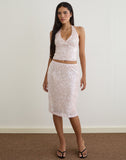 Image of Kavivi Midi Skirt in Sequin Baby Pink