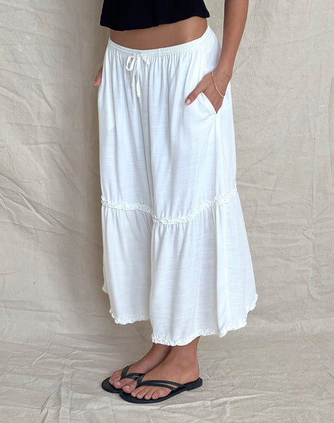 Image of Iyana Midi Skirt in Off White