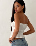 image of Cove Bandeau Top in Crinkle Off White
