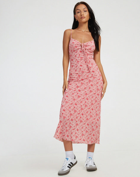 image of Coya Maxi Dress in Love Bloom Pink Flock