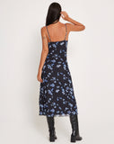 Image of Coya Maxi Dress in Mesh Navy Diffused Floral