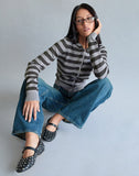 Image of Cozyra Hooded Jacket in Stripe Grey