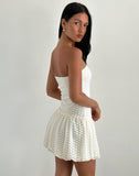 Image of Cryolan Bandeau Mini Dress in Ivory Heart Lace