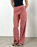 Image of Cursa Trouser with Belt in Linen Tuscan Red