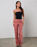 Image of Cursa Trouser with Belt in Linen Tuscan Red