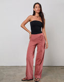 Image of Cursa Trouser with Belt in Linen Tuscan Red