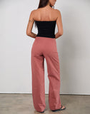 Image of Cursa Trouser with Belt in Linen Tuscan Red