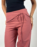 Image of Cursa Trouser with Belt in Linen Tuscan Red