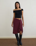 Image of Esmeray Midi Skirt in Flocked Leopard Plum