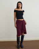 Image of Esmeray Midi Skirt in Flocked Leopard Plum