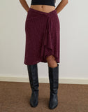 Image of Esmeray Midi Skirt in Flocked Leopard Plum