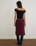 Image of Esmeray Midi Skirt in Flocked Leopard Plum