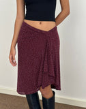 Image of Esmeray Midi Skirt in Flocked Leopard Plum