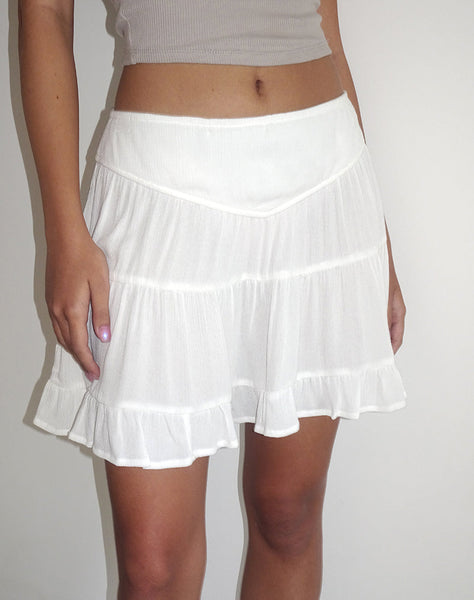 Image of Dacita Mini Skirt in Crinkle Ivory