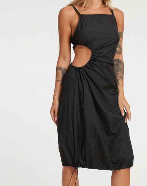 image of Daichi Midi Dress in Parachute Black