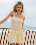 Image of Daiwa Puffball Mini Dress in Poplin Lemon
