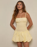 Image of Daiwa Puffball Mini Dress in Poplin Lemon