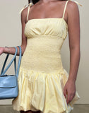 Image of Daiwa Puffball Mini Dress in Poplin Lemon
