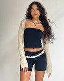 Image of Dalika Knitted Shrug Top in Oat