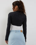 image of Dalika Knitted Shrug Top in Black