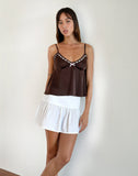 Image of Dalinda Cami Top in Brown with Pink Rosette