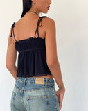 Image of Damaris Cami Top in Black with Black Binding