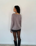 Image of Damon Baggy Long Sleeve Top in Elephant Grey Tissue Jersey