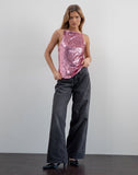 Image of Damske Vest Top in Pink Sequin