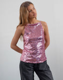 Image of Damske Vest Top in Pink Sequin