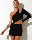 image of Guida Mini Skirt in Bubble Jersey Black