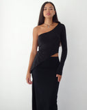 Image of Dania One Shoulder Top in Slinky Black