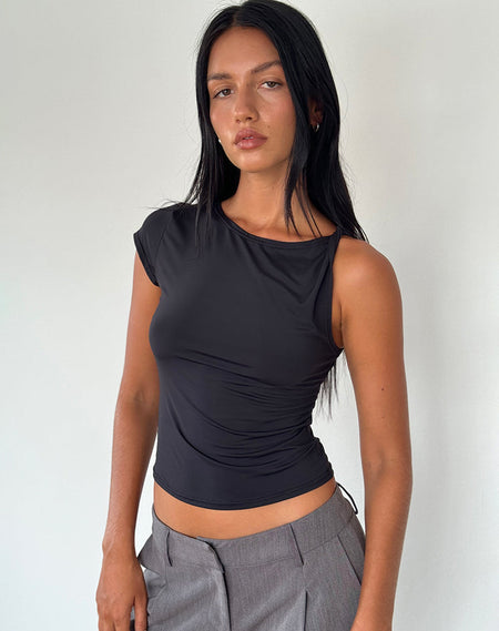 Carrie Ruched Top in Slinky Grey